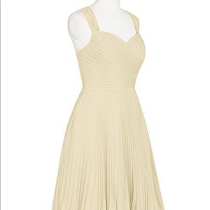 CHAMPAGNE BRIDESMAID DRESS - knee length azazie